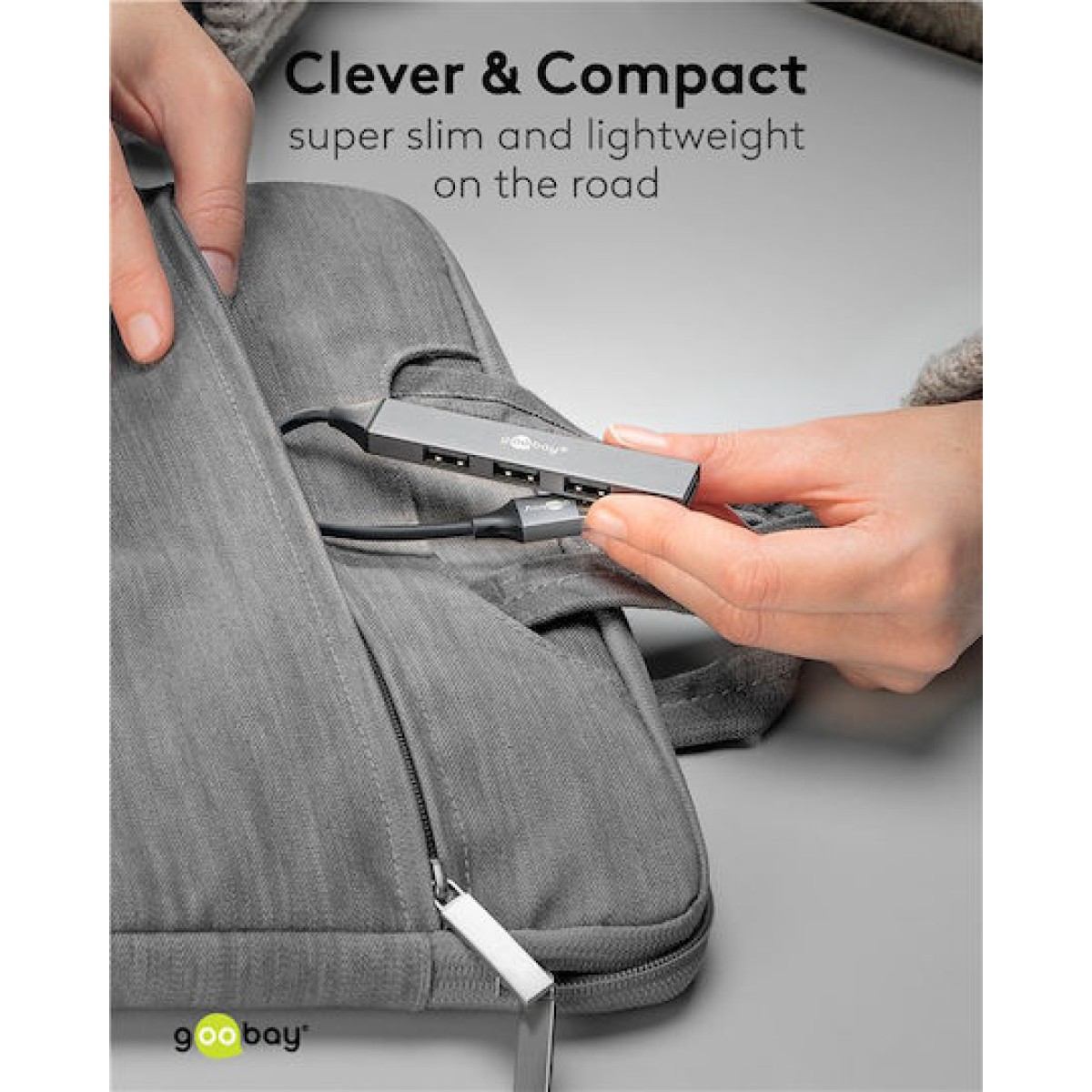 Goobay USB 3.2 Hub 4 Θυρών με σύνδεση USB-A Γκρι