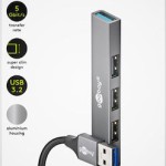 Goobay USB 3.2 Hub 4 Θυρών με σύνδεση USB-A Γκρι