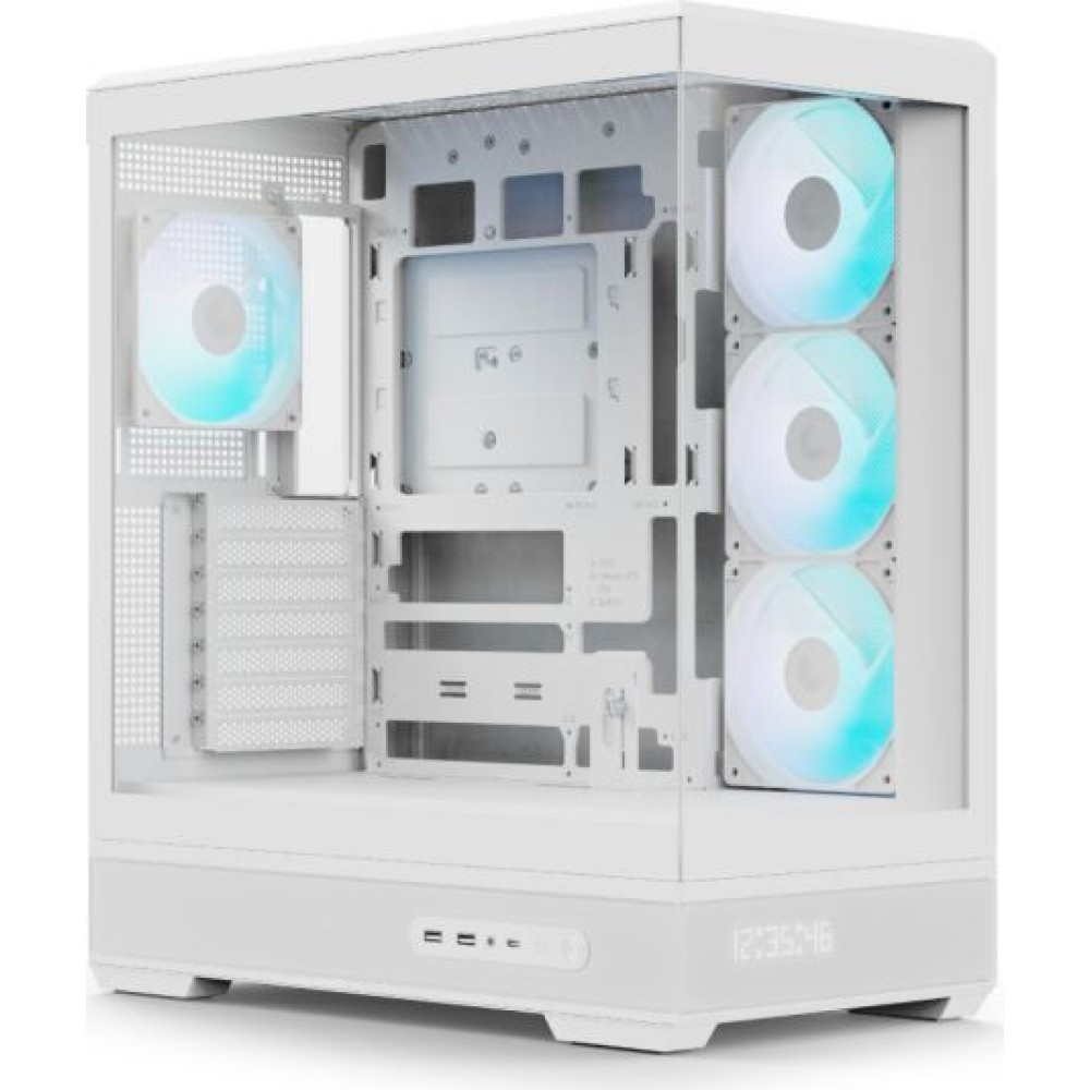 Aerocool P500B-Digi Gaming Midi Tower Κουτί Υπολογιστή με ARGB Φωτισμό Λευκό