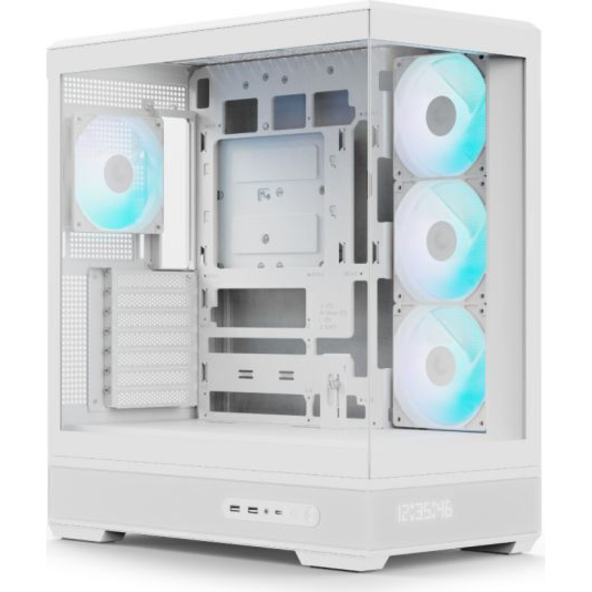 Aerocool P500B-Digi Gaming Midi Tower Κουτί Υπολογιστή με ARGB Φωτισμό Λευκό