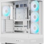 Aerocool P500B-Digi Gaming Midi Tower Κουτί Υπολογιστή με ARGB Φωτισμό Λευκό