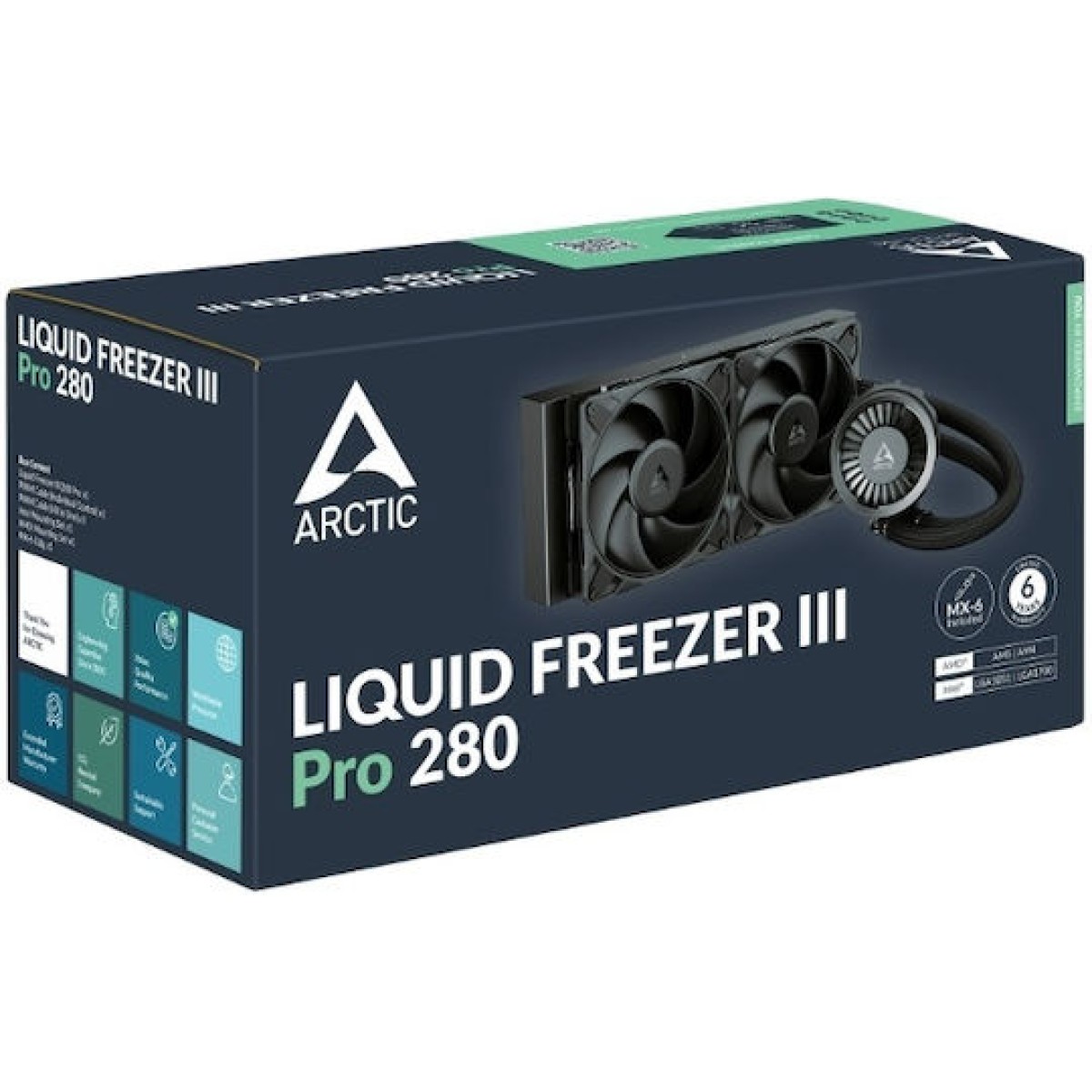 Arctic Liquid Freezer III Pro 280 Υδρόψυξη Επεξεργαστή Διπλού Ανεμιστήρα 120mm για Socket AM4/AM5/1700
