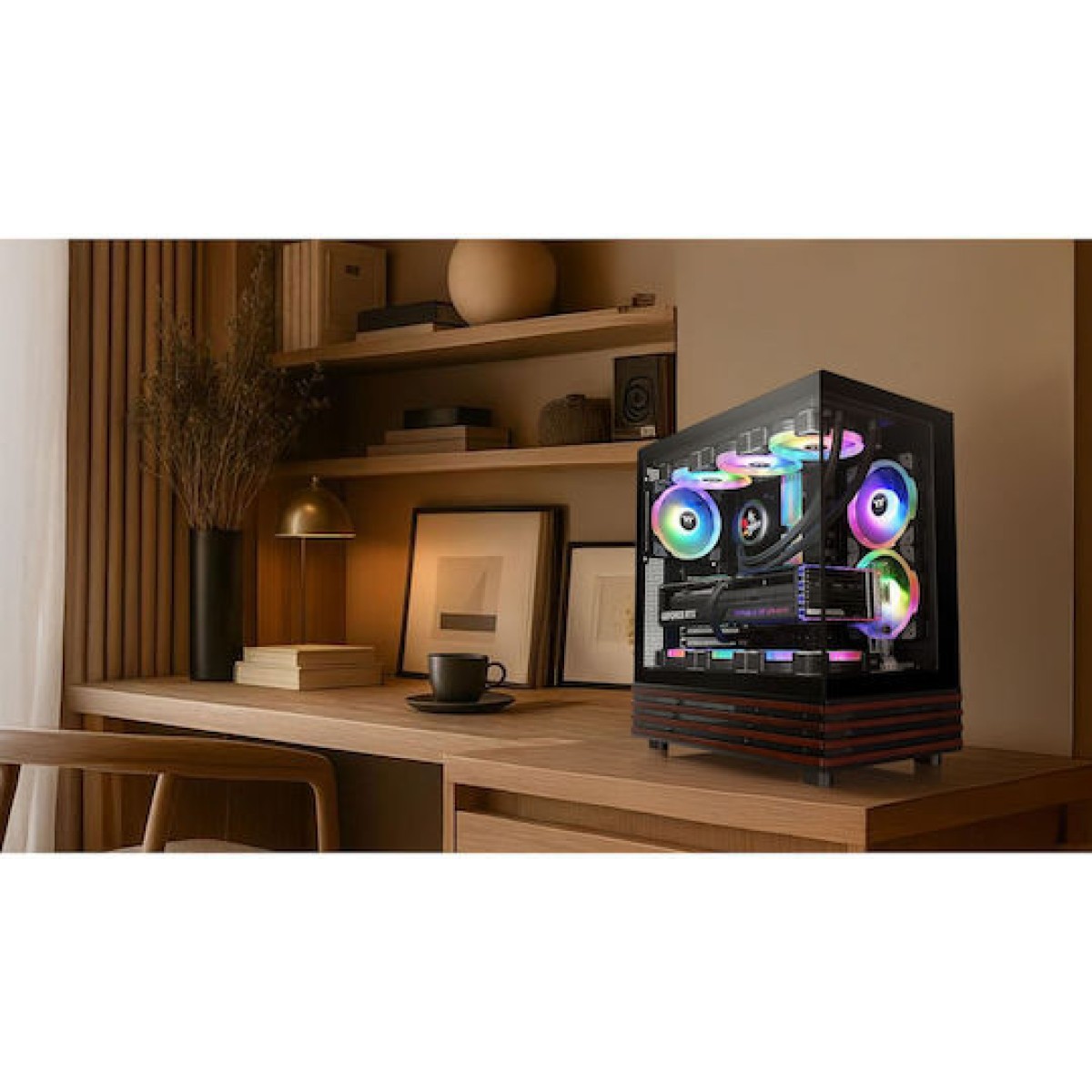 Thermaltake View 270 Plus WS ARGB Gaming Midi Tower Κουτί Υπολογιστή με Πλαϊνό Παράθυρο Μαύρο