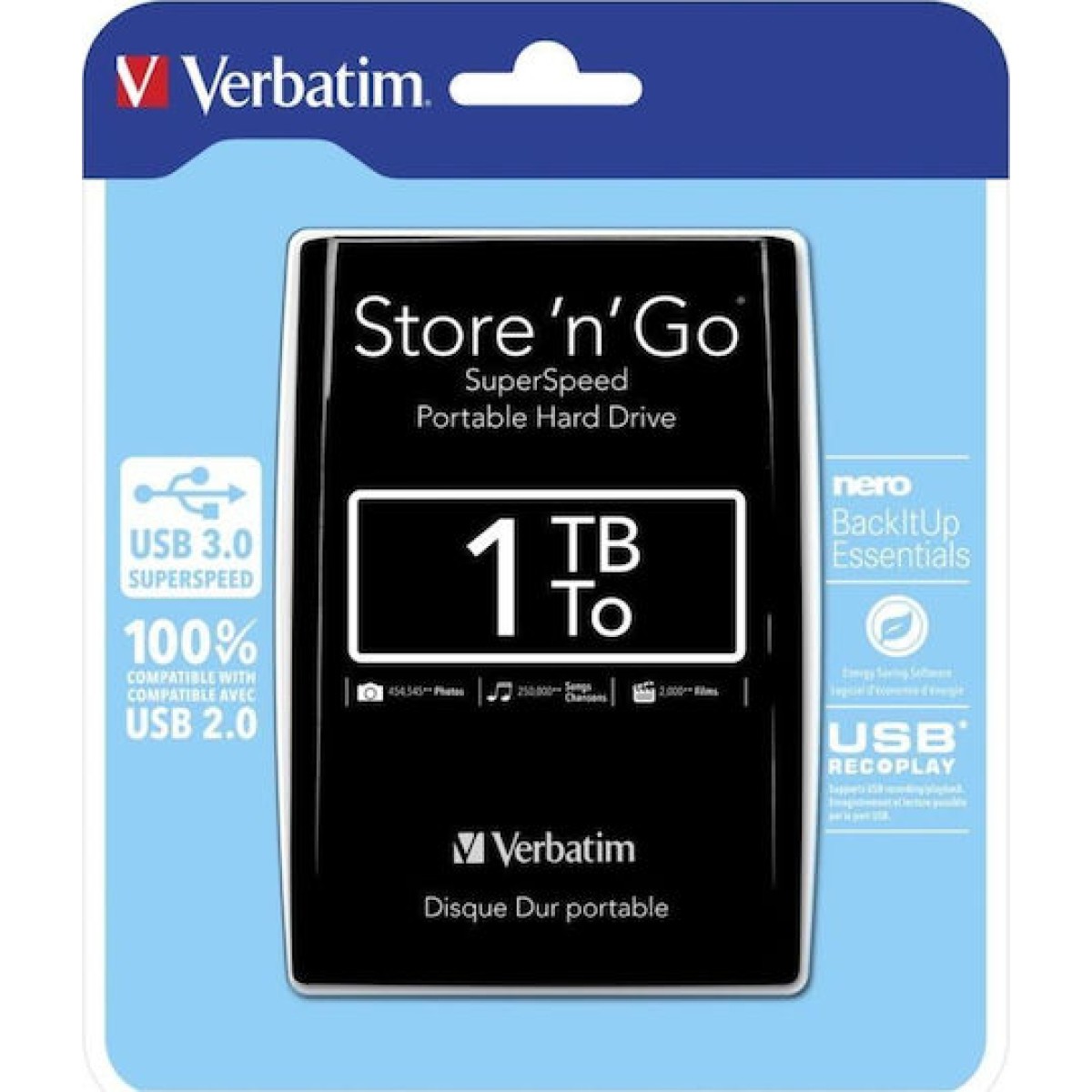 Verbatim Store \'n\' Go USB 3.0 Εξωτερικός HDD 1TB 2.5\