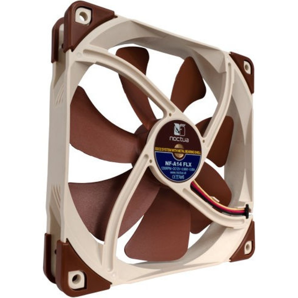 Noctua NF-A14 FLX Case Fan 140mm με Σύνδεση 4-Pin Molex / 3-Pin Καφέ