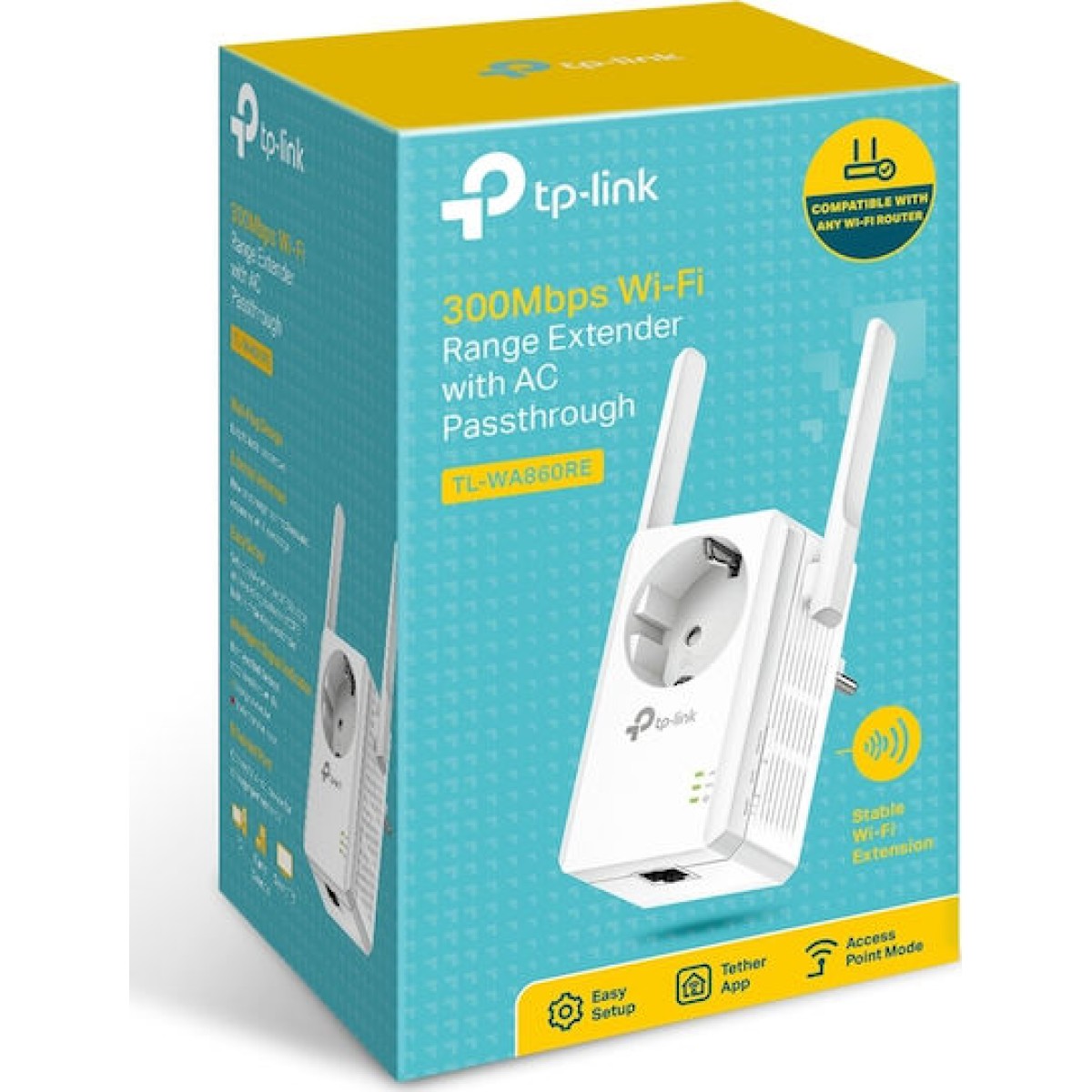 TP-LINK TL-WA860RE v6 WiFi Extender Single Band (2.4GHz) 300Mbps
