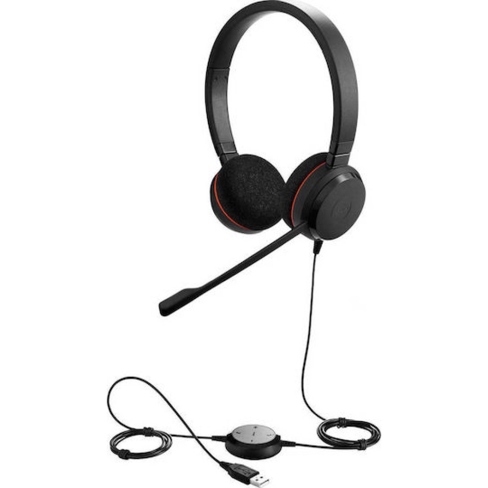 Jabra Evolve 20 On Ear Multimedia Ακουστικά με μικρόφωνο και σύνδεση USB-A