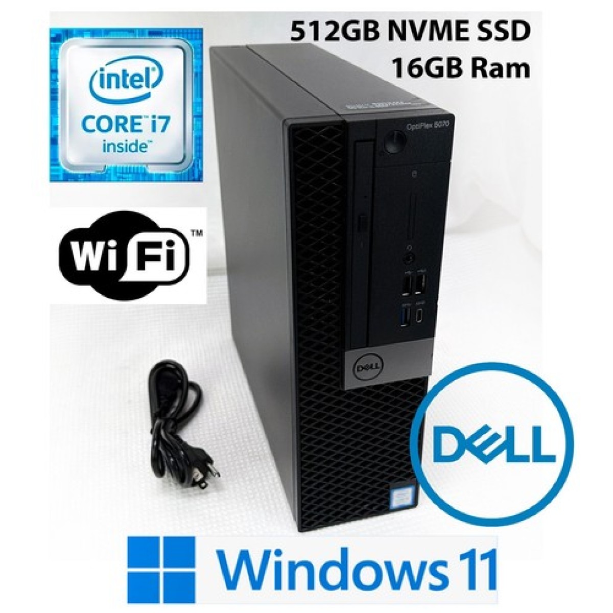 DELL OptiPlex 5070 i5-9500 16GB 512GB SSD SFF Win11pro Used Used