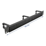 DELOCK cable management 66488, 19"/1U rack, 3x γάντζοι & βούρτσα, μαύρο