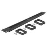 DELOCK cable management 66488, 19"/1U rack, 3x γάντζοι & βούρτσα, μαύρο