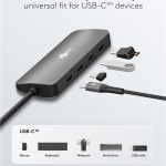 GOOBAY USB hub 76565, 4x θυρών, USB 3.2, 10Gbps, USB-C σύνδεση, γκρι