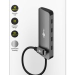 GOOBAY USB hub 76565, 4x θυρών, USB 3.2, 10Gbps, USB-C σύνδεση, γκρι