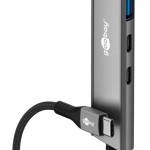 GOOBAY USB hub 76563, 4x θυρών, USB 3.2, 5Gbps, USB-C σύνδεση, γκρι
