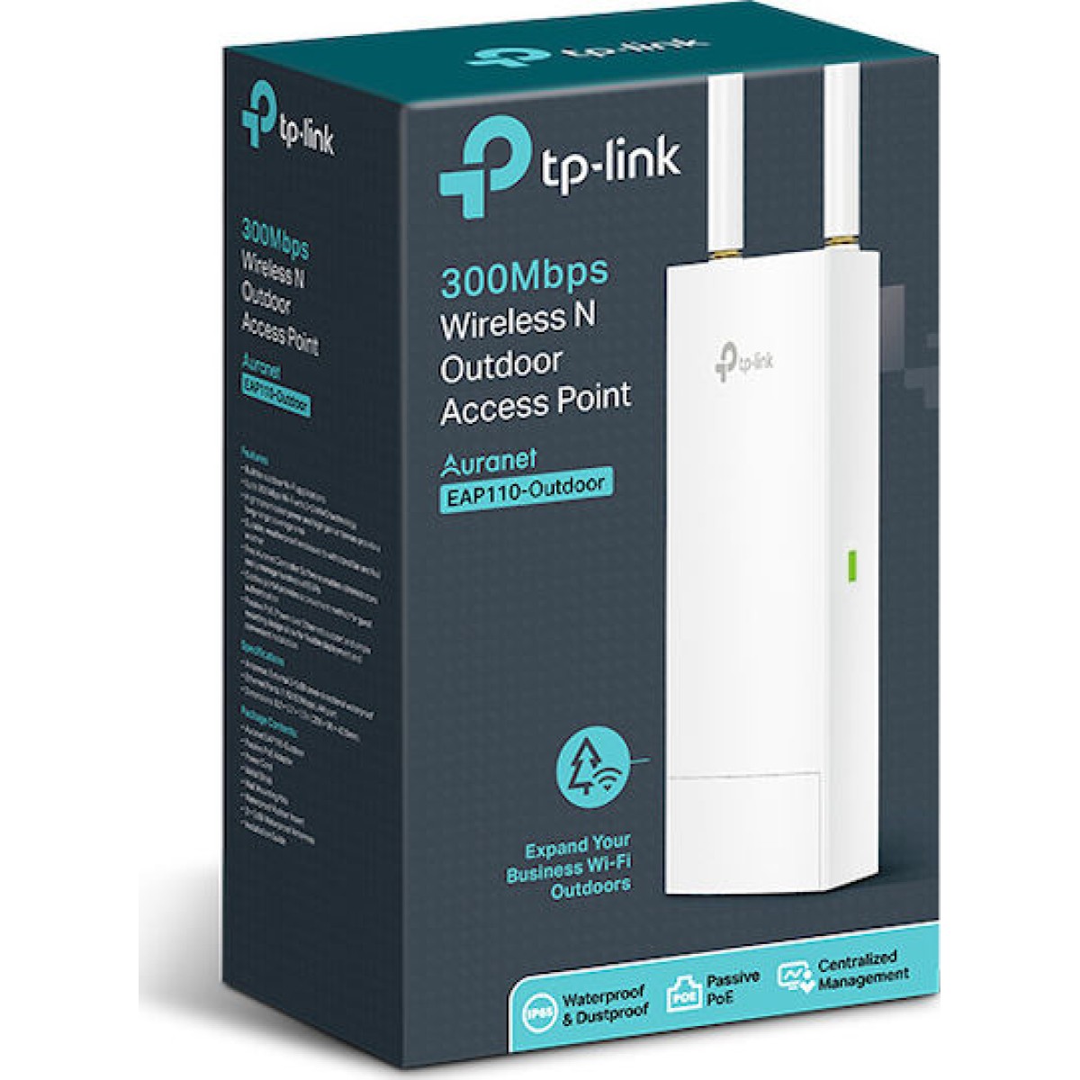 TP-LINK EAP110-Outdoor v3 Access Point Wi‑Fi 4 Single Band (2.4GHz) για Εξωτερική τοποθέτηση
