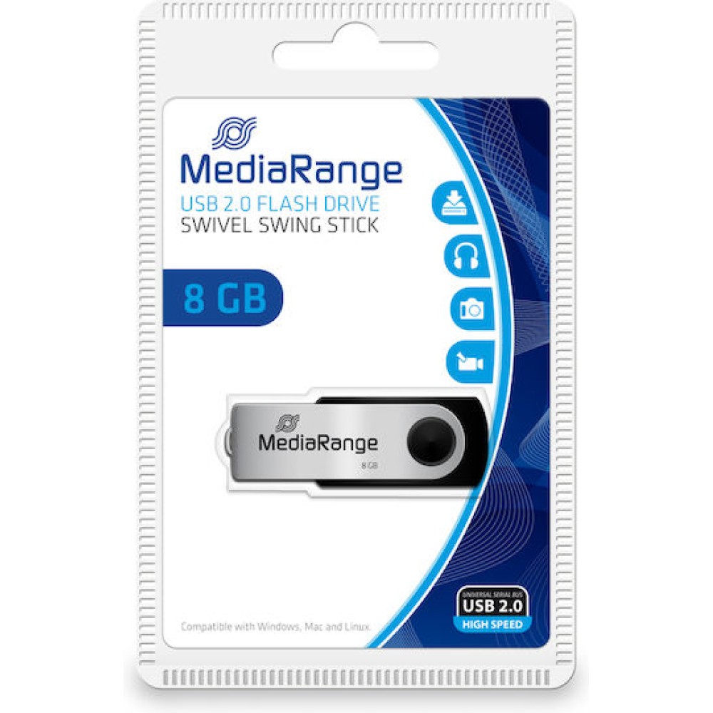 MediaRange 8GB USB 2.0 Stick Μαύρο
