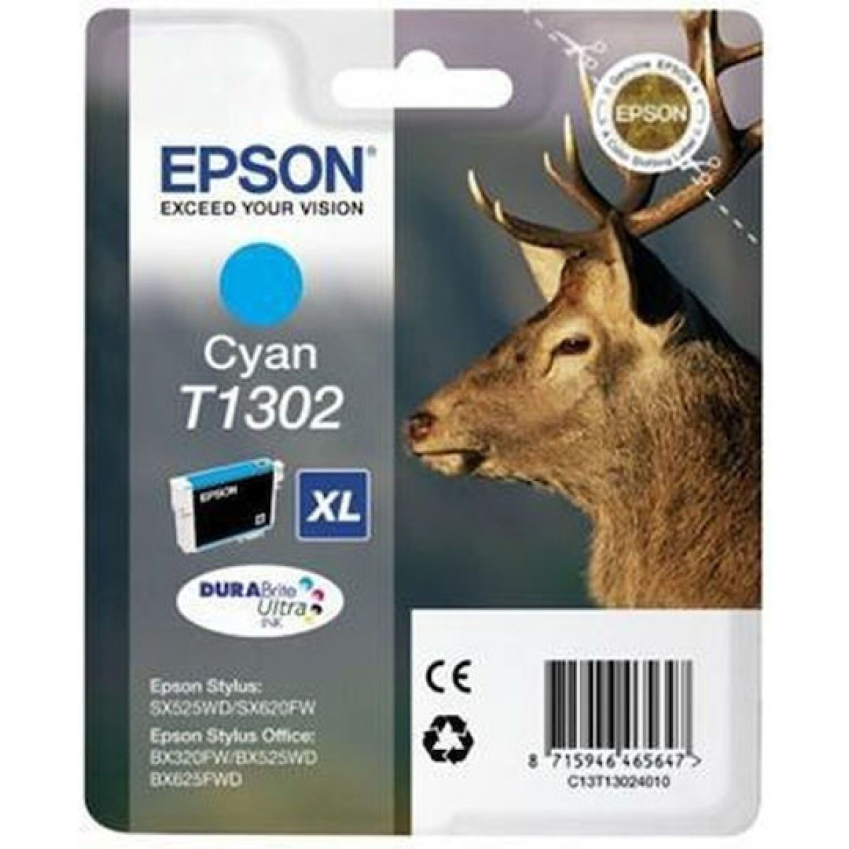 Epson T1302XL Γνήσιο Μελάνι Εκτυπωτή InkJet Κυανό (C13T13024010 C13T13024012)