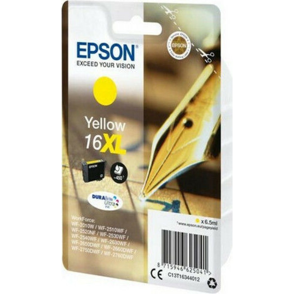 Epson 16XL Γνήσιο Μελάνι Εκτυπωτή InkJet Κίτρινο (C13T16344010 C13T16344012)