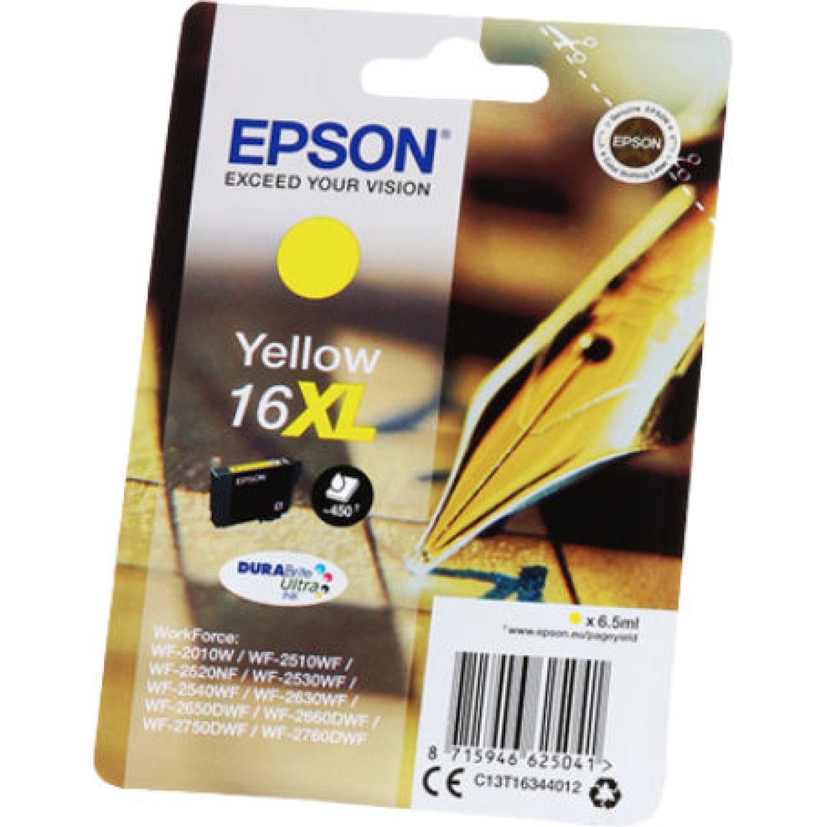 Epson 16XL Γνήσιο Μελάνι Εκτυπωτή InkJet Κίτρινο (C13T16344010 C13T16344012)