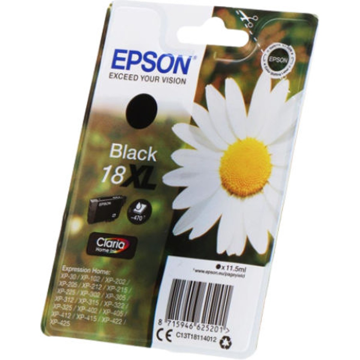 Epson 18XL Γνήσιο Μελάνι Εκτυπωτή InkJet Μαύρο (C13T18114012 C13T18114010)