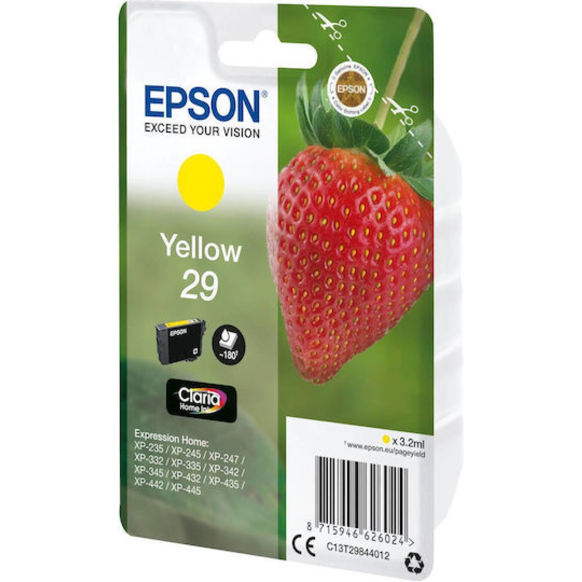 Epson 29 Γνήσιο Μελάνι Εκτυπωτή InkJet Κίτρινο (C13T29844010 C13T29844012)