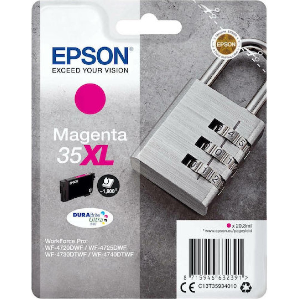Epson 35XL Γνήσιο Μελάνι Εκτυπωτή InkJet Ματζέντα (C13T35934010)