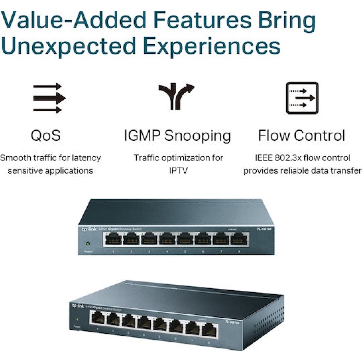 TP-LINK TL-SG108 v6 Unmanaged L2 Switch με 8 Θύρες Ethernet