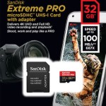 Sandisk Extreme Pro microSDHC 32GB Class 10 U3 V30 A1 UHS-I με αντάπτορα