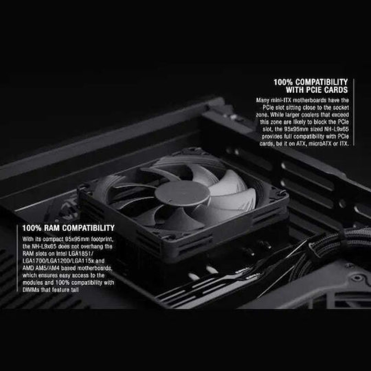 Noctua NH-L9x65 Chromax.black Ψύκτρα Επεξεργαστή για Socket AM4/AM5/1200/115x/1700