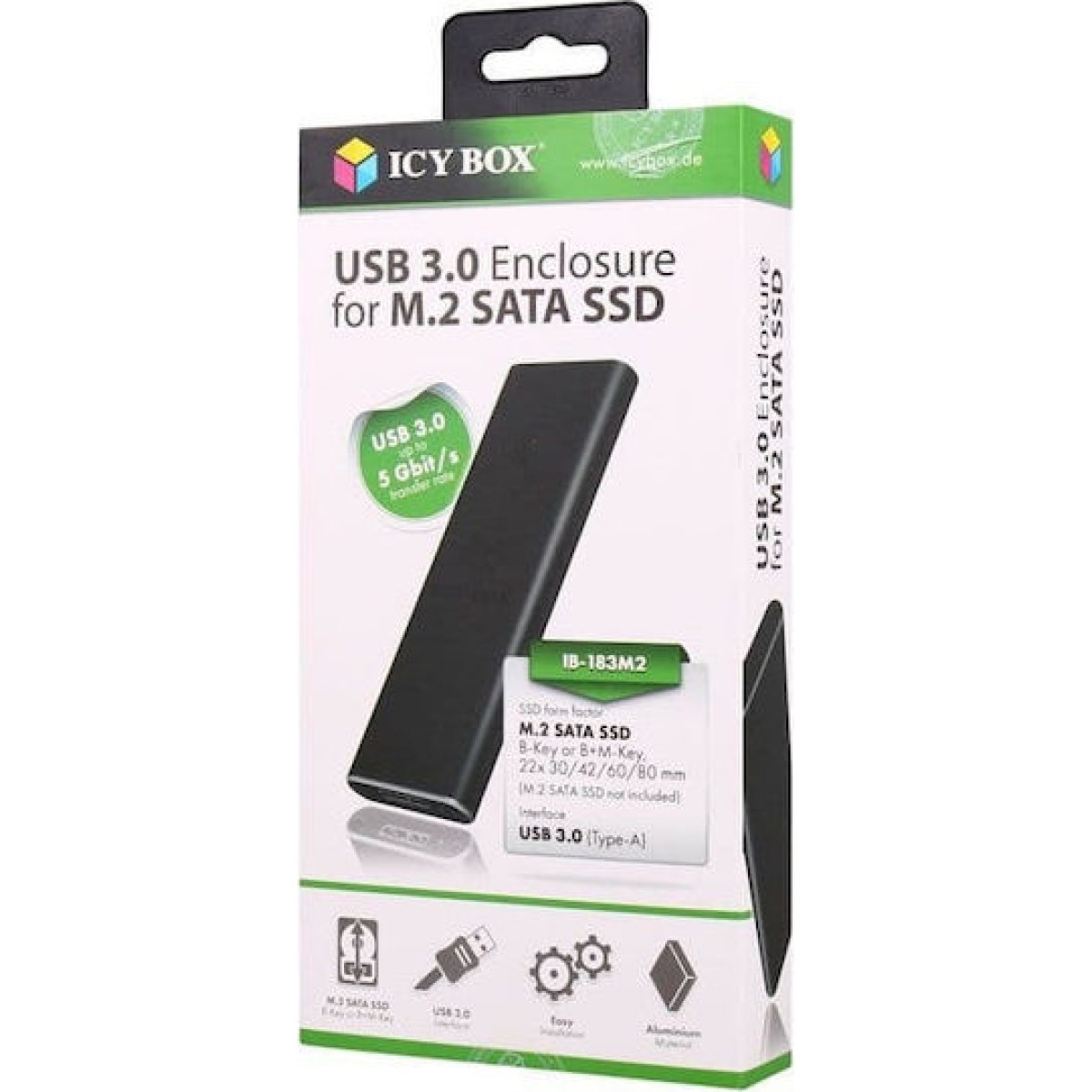 Icy Box Θήκη για Σκληρό Δίσκο M.2 SATA III με σύνδεση USB 3.0