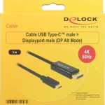 DeLock Regular USB 3.1 Cable USB-C male - DisplayPort Male Μαύρο 3m (85257)