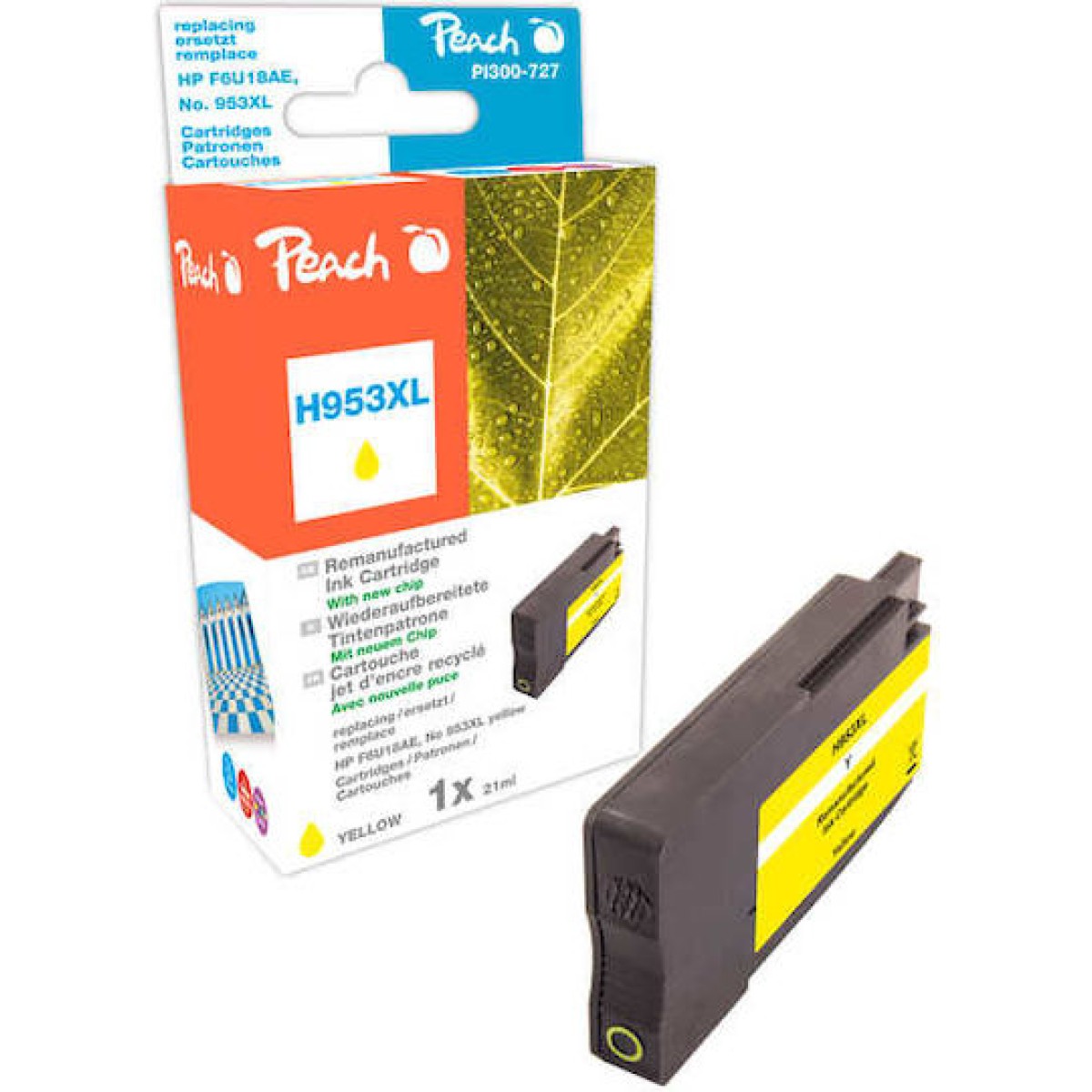 Peach Συμβατό Μελάνι Εκτυπωτή InkJet HP 953XL 1760 Σελίδων 21ml Κίτρινο