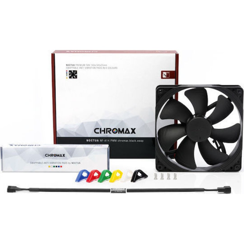 Noctua NF-A14 chromax.black.swap Case Fan 140mm με Σύνδεση 4-Pin PWM
