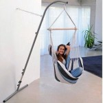 Amazonas Palmera Πτυσσόμενη Βάση Αιώρας από Μέταλλο σε Ασημί Χρώμα 60x100x250cm