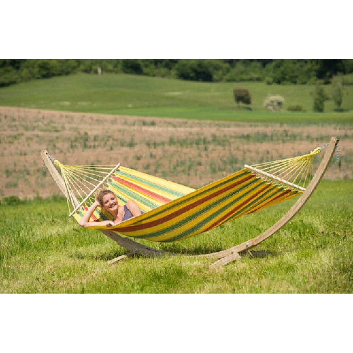 Amazonas Kronos Βάση Αιώρας από Ξύλο σε Μπεζ Χρώμα 358x113x105cm