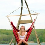 Amazonas Atlas Βάση Αιώρας από Ξύλο σε Μπεζ Χρώμα 147x234x139cm