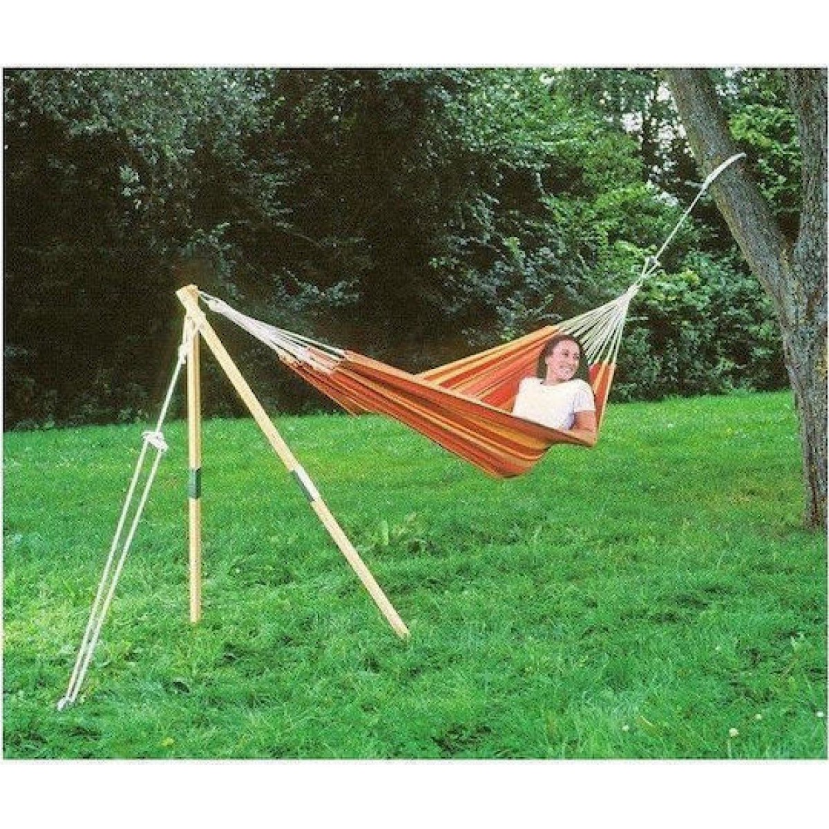 Amazonas Madera Βάση Αιώρας από Ξύλο σε Μπεζ Χρώμα 165cm