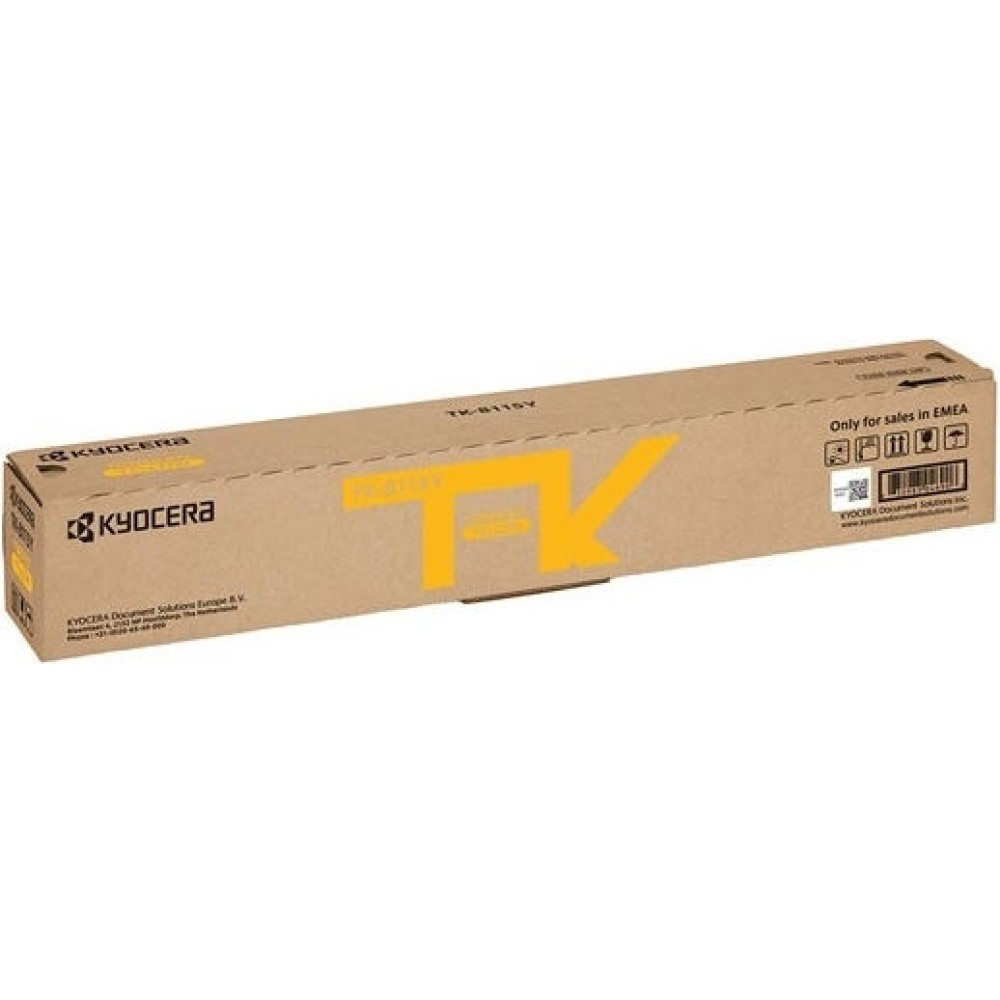 Kyocera TK-8115Y Γνήσιο Toner Laser Εκτυπωτή Κίτρινο 6000 Σελίδων (1T02P3ANL0)