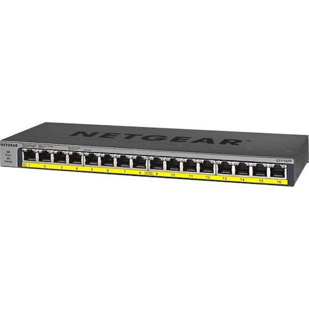 NetGear GS116PP Unmanaged L2 PoE+ Switch με 16 Θύρες Gigabit (1Gbps) Ethernet