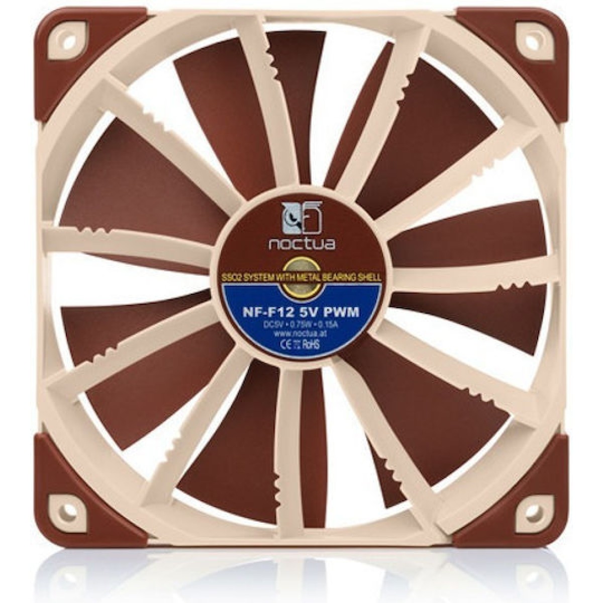 Noctua NF-F12 5V Case Fan 120mm με Σύνδεση 4-Pin PWM Καφέ