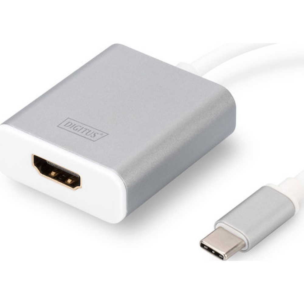 Digitus Μετατροπέας USB-C male σε HDMI female Λευκό (DA-70836)