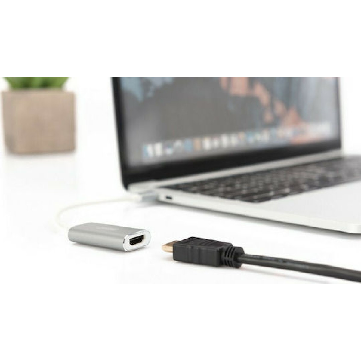 Digitus Μετατροπέας USB-C male σε HDMI female Λευκό (DA-70836)