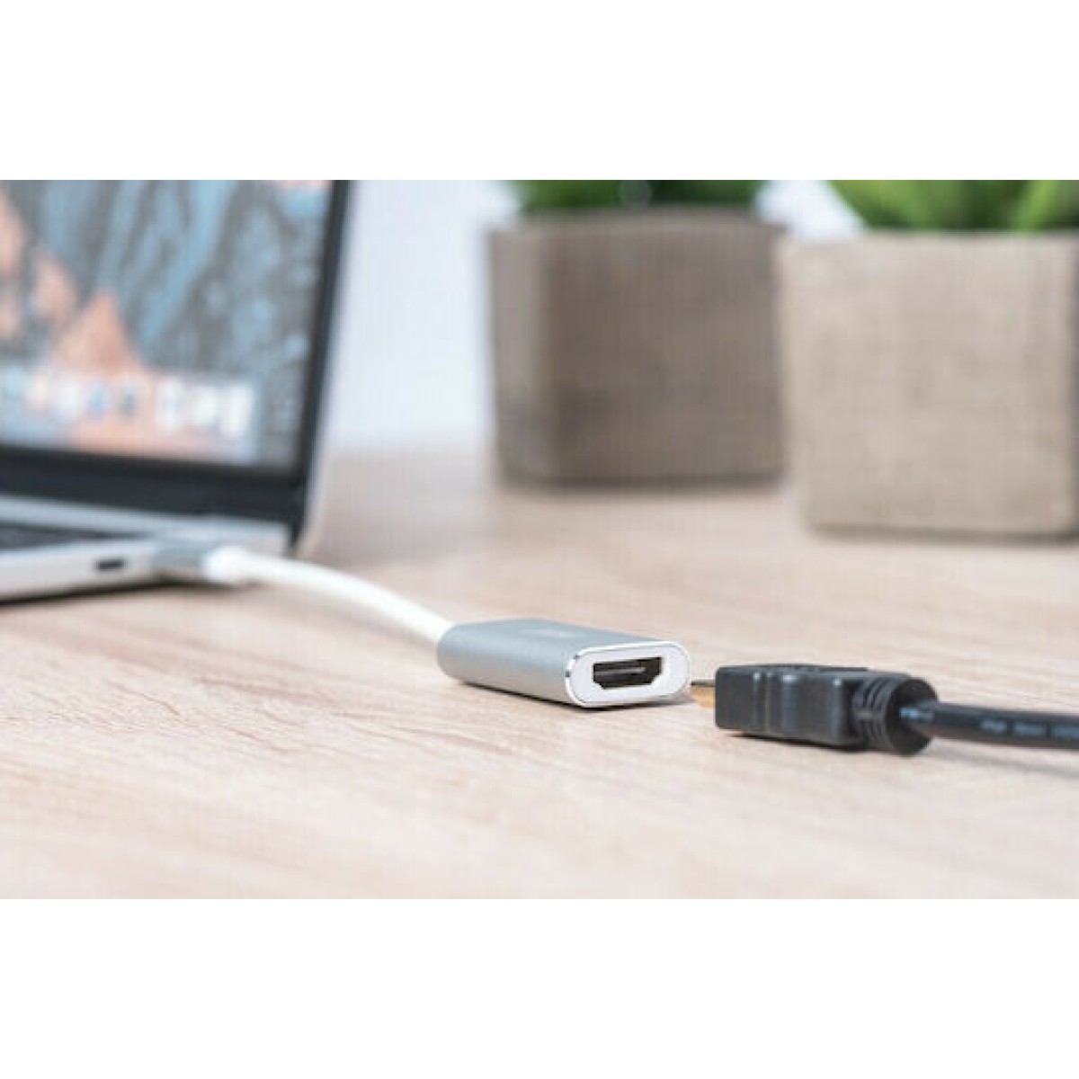 Digitus Μετατροπέας USB-C male σε HDMI female Λευκό (DA-70836)