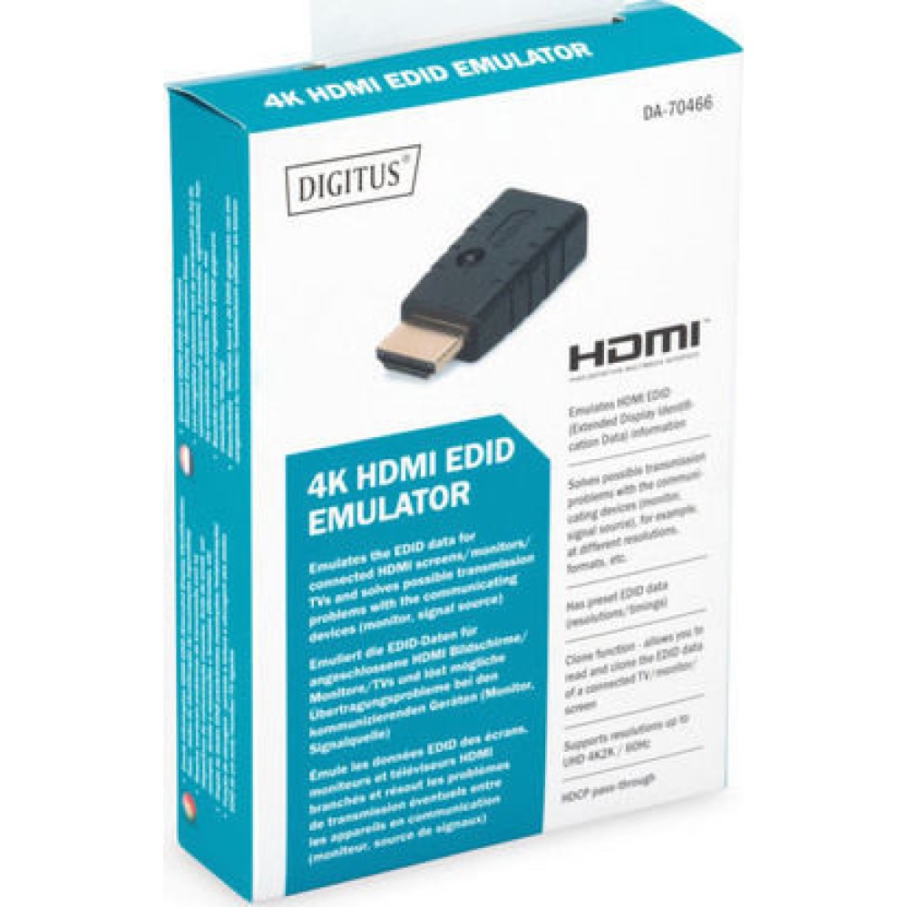 Digitus 4K HDMI EDID Emulator Μετατροπέας HDMI male σε HDMI female 1τμχ