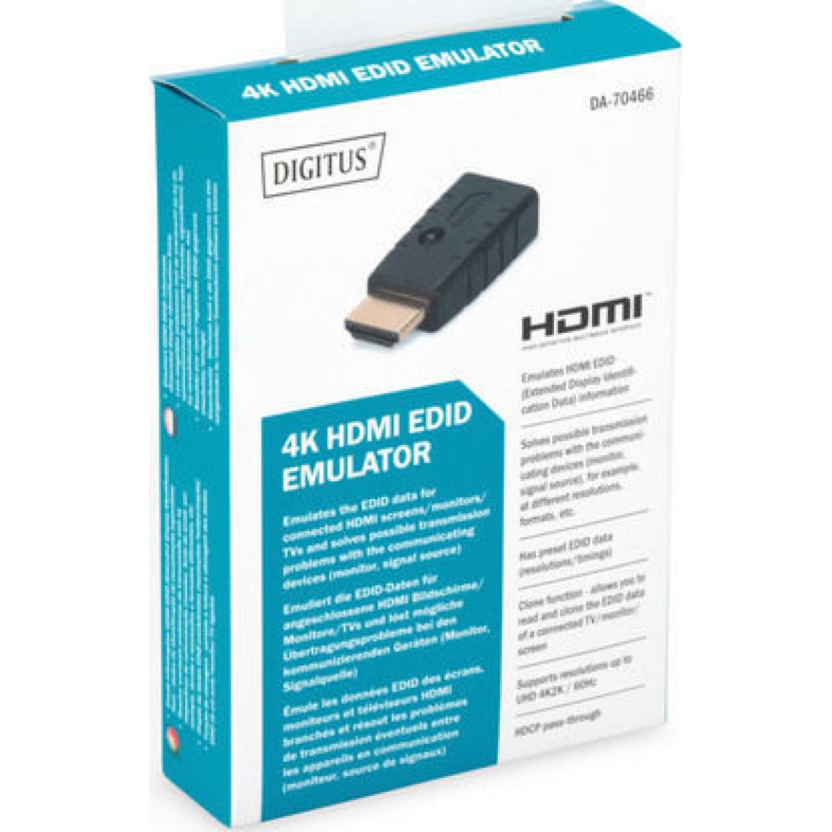 Digitus 4K HDMI EDID Emulator Μετατροπέας HDMI male σε HDMI female 1τμχ