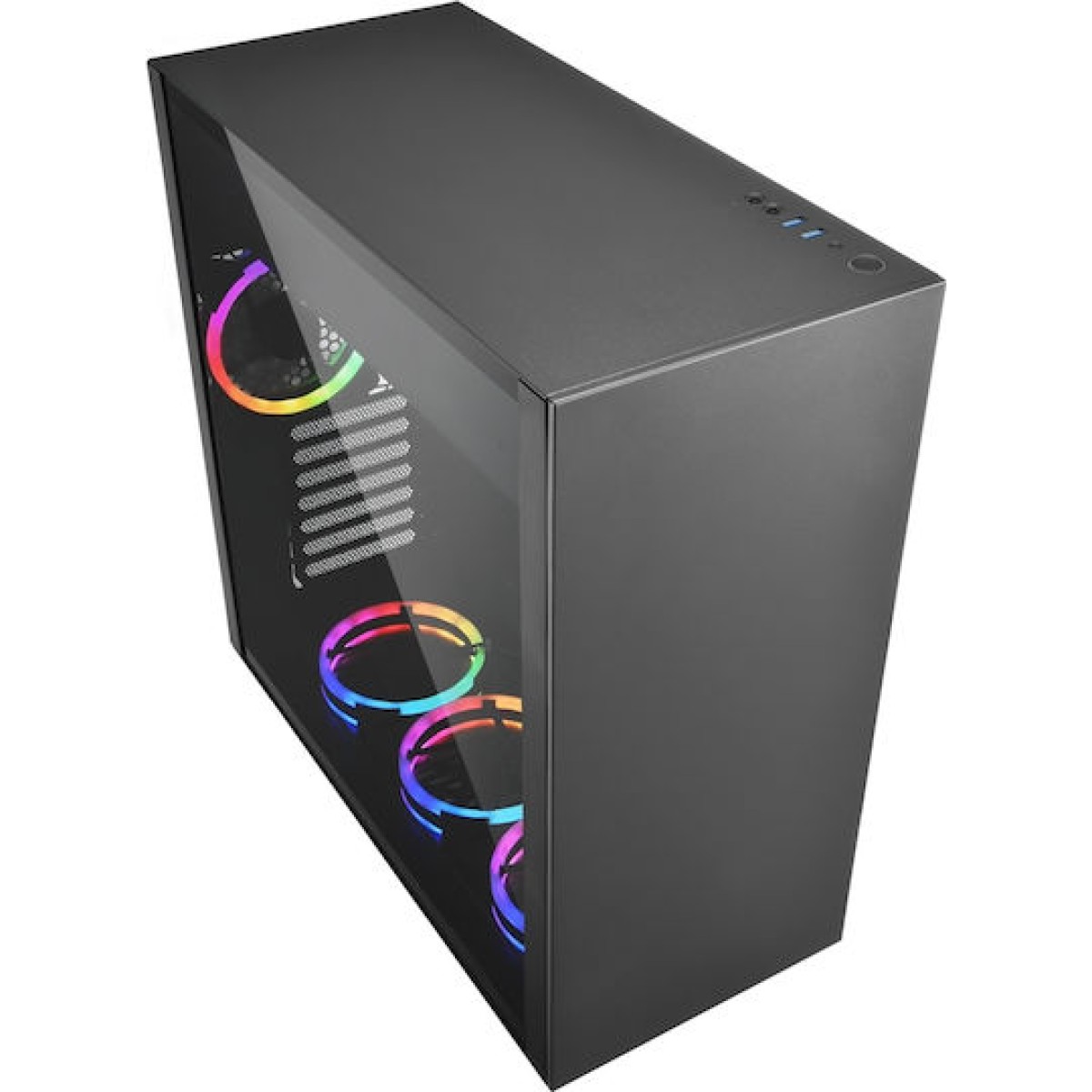 Sharkoon Pure Steel RGB Gaming Midi Tower Κουτί Υπολογιστή με Πλαϊνό Παράθυρο Μαύρο