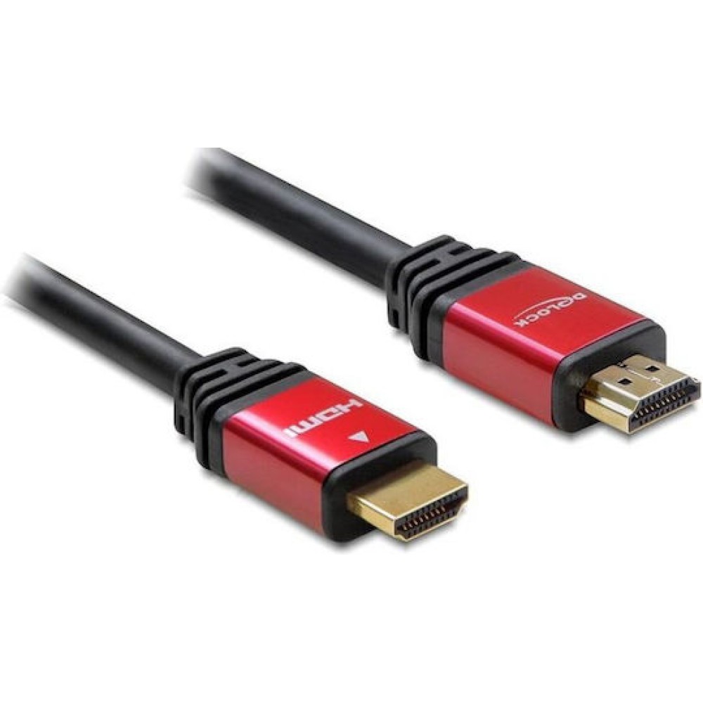 DeLock HDMI 1.4 Cable HDMI male - HDMI male 2m Κόκκινο