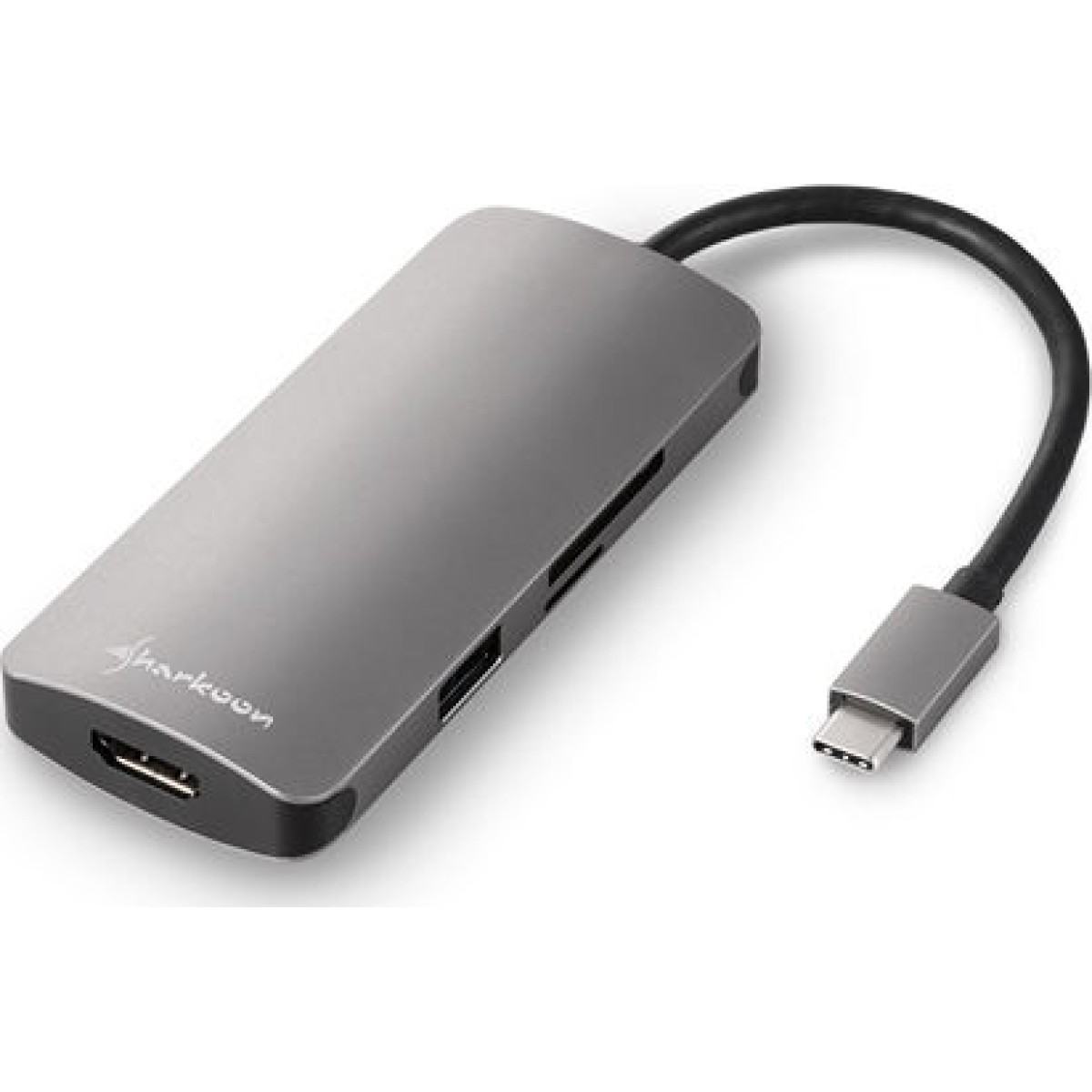 Sharkoon USB-C Docking Station με HDMI 4K PD Γκρι (4044951026715)