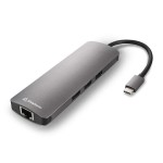 Sharkoon USB-C Docking Station με HDMI 4K PD Γκρι (4044951026715)
