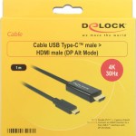 DeLock Cable HDMI male - USB-C male 1m Μαύρο