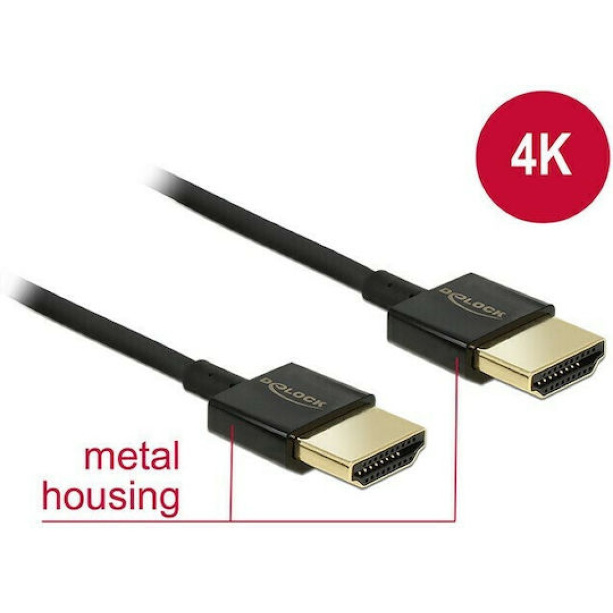 DeLock Cable HDMI male - USB-C male 1m Μαύρο